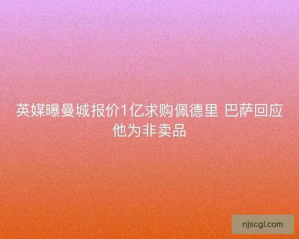 英媒曝曼城报价1亿求购佩德里 巴萨回应他为非卖品