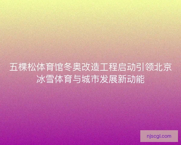 五棵松体育馆冬奥改造工程启动引领北京冰雪体育与城市发展新动能